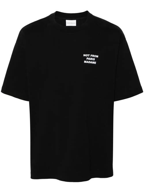 Black cotton jersey t-shirt DRÔLE DE MONSIEUR | PERMTS203CO002BL